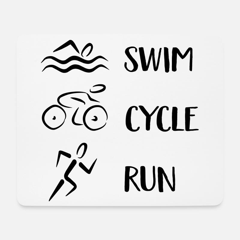 Triathlon - Mousepad (Querformat) - Weiß