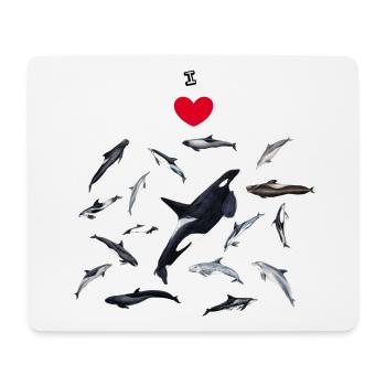I love dolphins - I love dolphins - Dauphins - Mouse Pad (horizontal) - white - Front