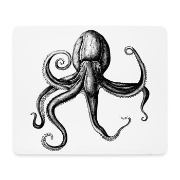 Monochrome Tintenkrake Illustration - Mousepad (Querformat) - Weiß - Vorne