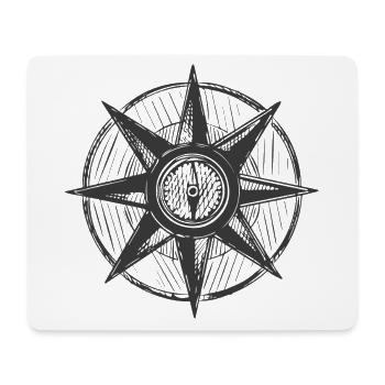 Hand Drawn Compass Star - Mouse Pad (horizontal) - white - Front