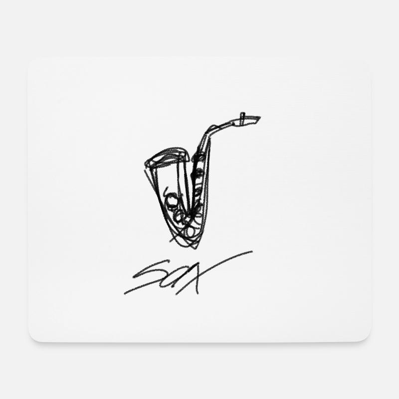 Saxophon - Mousepad (Querformat) - Weiß