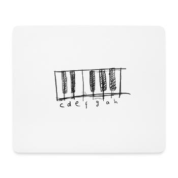Klavier - Mousepad (Querformat) - Weiß - Vorne