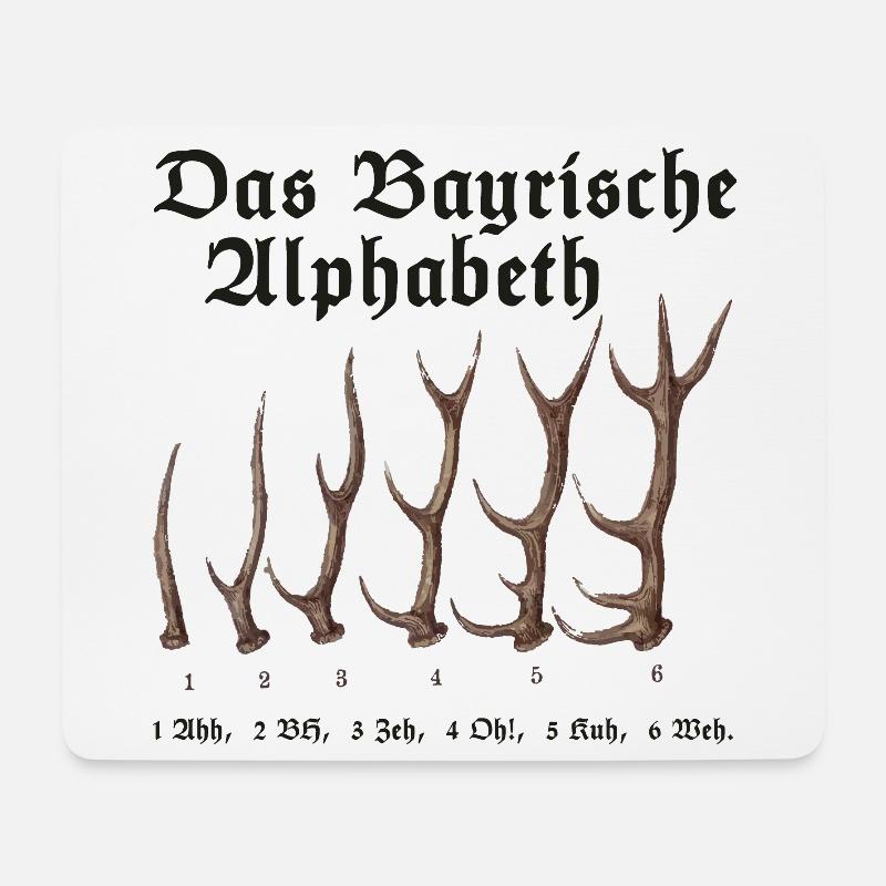 Das Bayrische Alphabet aus Bayern - Mousepad (Querformat) - Weiß