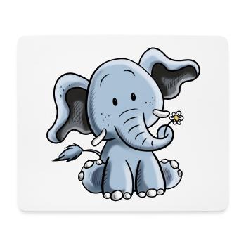 Happy Elefant I Elefantenbaby I Kinder Geschenk - Mousepad (Querformat) - Weiß - Vorne