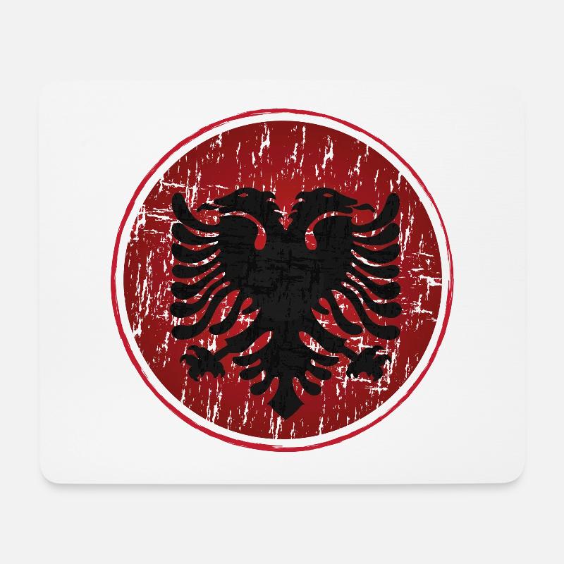 Albanischer Adler Doppeladler Shqiptar Albaner - Mousepad (Querformat) - Weiß
