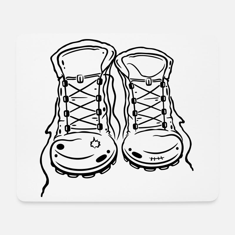 Wandern, Wanderschuhe, Hiking, walking shoes - Mousepad (Querformat) - Weiß