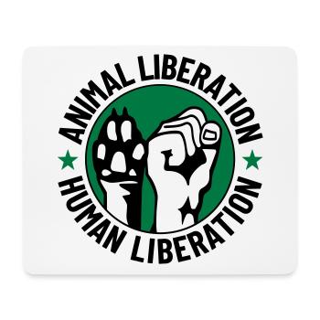 Animal Liberation Human Liberation - Mouse Pad (horizontal) - white - Front