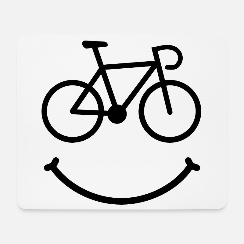 bike smile rennrad - Mousepad (Querformat) - Weiß