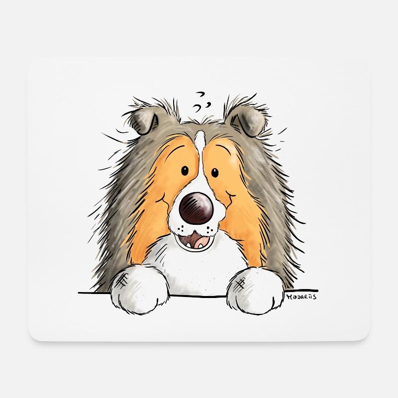 Süßer Shetland Sheepdog - Mousepad (Querformat) - Weiß