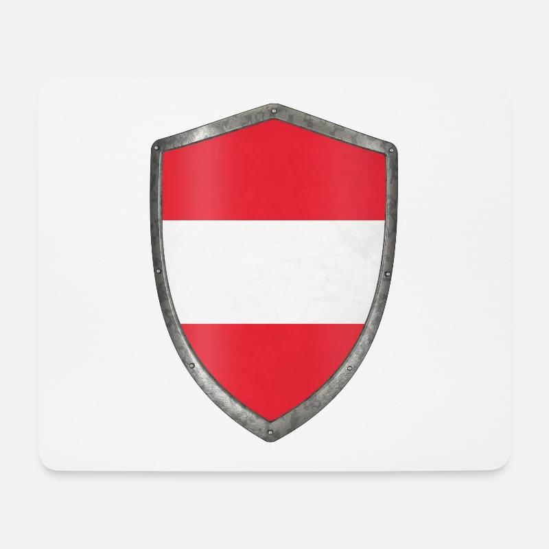 Schild österreichische Flagge Österreich - Mousepad (Querformat) - Weiß