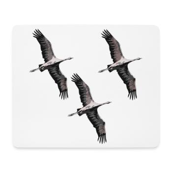 Grues migratrices d’oiseaux dans les tons de gris - Tapis de souris (format paysage) - blanc - Devant
