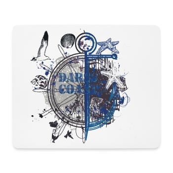 Boussole d’ancre nautique de nuit - Tapis de souris (format paysage) - blanc - Devant
