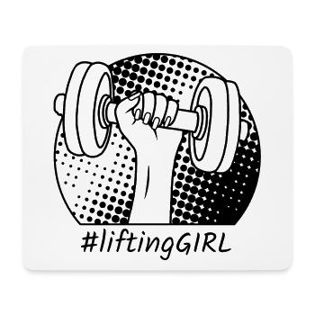 Lifting girl Fitness strength training sport - Mouse Pad (horizontal) - white - Front