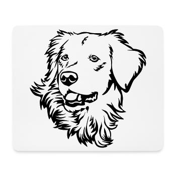 Golden Retriever Head - Mouse Pad (horizontal) - white - Front