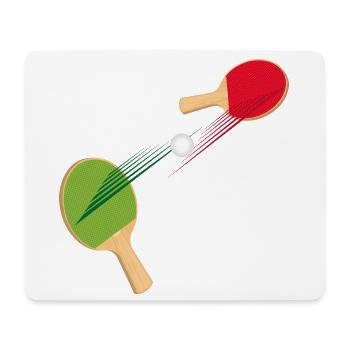 two table tennis bats with ball - Mouse Pad (horizontal) - white - Front