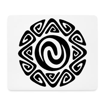 Polynesian black tribal symbol - Mouse Pad (horizontal) - white - Front