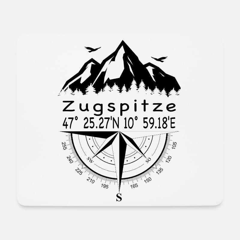 Zugspitze - Mousepad (Querformat) - Weiß