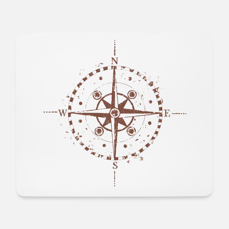 Kompass - Mousepad (Querformat) - Weiß