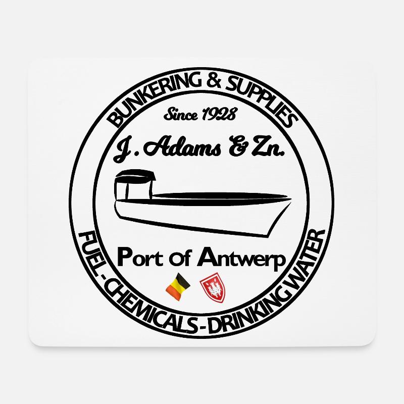Logo Bunker- und Versorgungsschiff Hafen Antwerpen - Mousepad (Querformat) - Weiß
