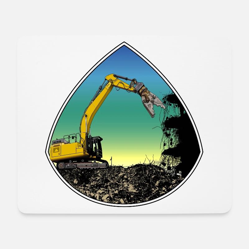 Tear-off excavator - Mouse Pad (horizontal) - white