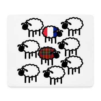 Moutons français et écossais - Tapis de souris (format paysage) - blanc - Devant