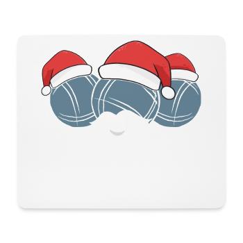 Boule Santa Tenue de pétanque pour Bouler pour boules - Tapis de souris (format paysage) - blanc - Devant