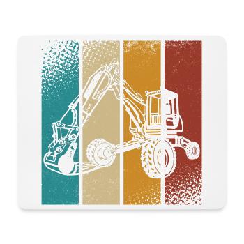 Bagger - Mousepad (Querformat) - Weiß - Vorne