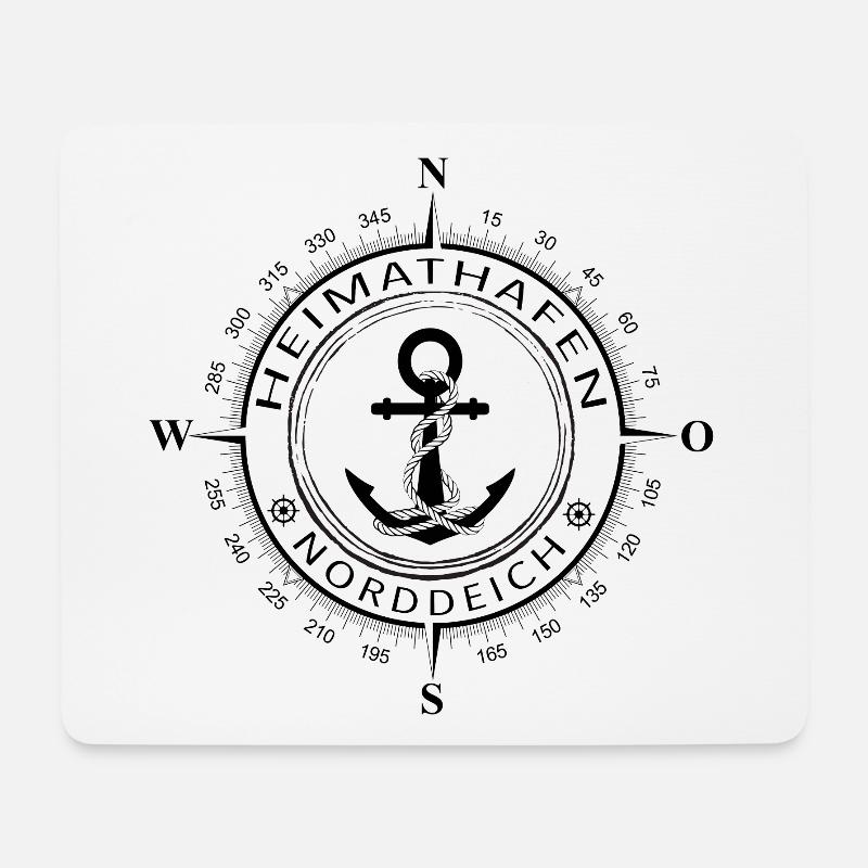 Heimathafen Norddeich - Mousepad (Querformat) - Weiß