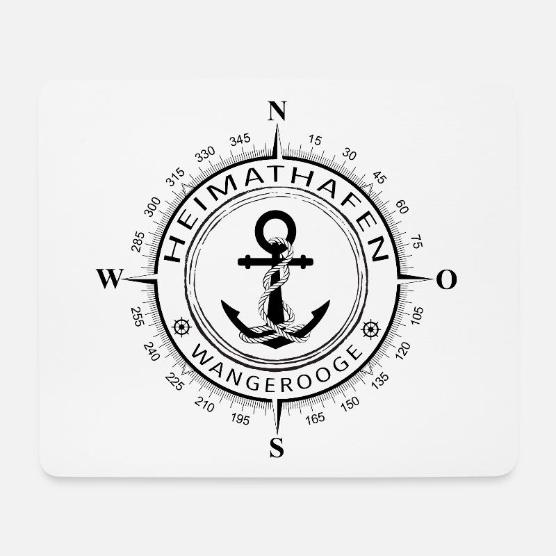 Heimathafen Wangerooge - Mousepad (Querformat) - Weiß