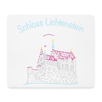 Schloss Lichtenstein, Märchenschloss, Deutschland - Mousepad (Querformat) - Weiß - Vorne