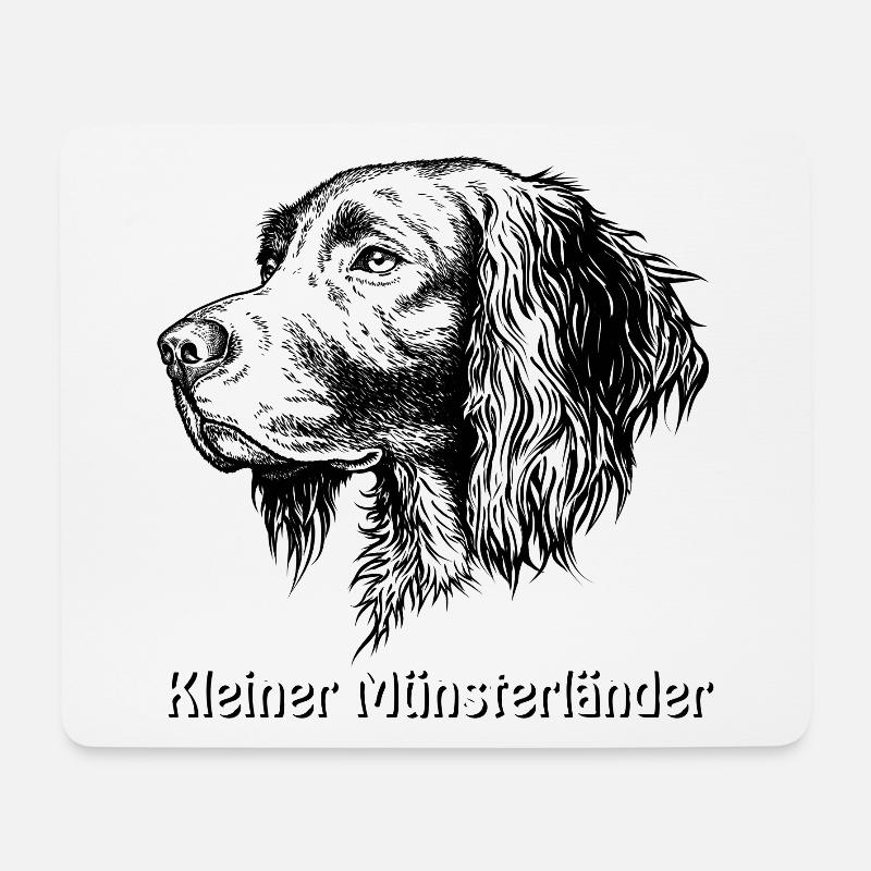 Kl. Münsterländer - Portrait - Mousepad (Querformat) - Weiß
