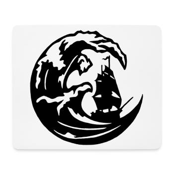 La grande vague noire - Tapis de souris (format paysage) - blanc - Devant