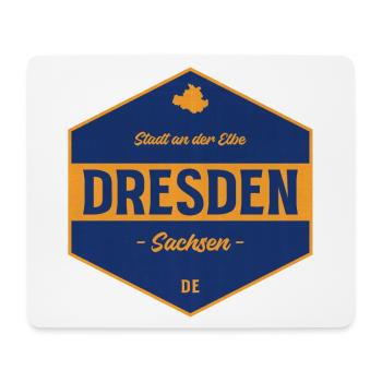 Dresden Signet Blau-Gold - Mousepad (Querformat) - Weiß - Vorne