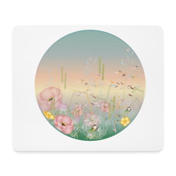 delicately blooming meadow in pastel colors in spring - Mouse Pad (horizontal) - white - Front