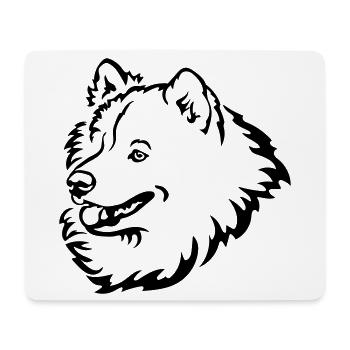 Samojede Kopf - Mousepad (Querformat) - Weiß - Vorne