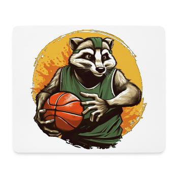 Blaireau de basket-ball - Tapis de souris (format paysage) - blanc - Devant