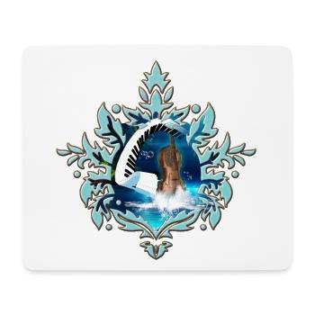 Steampunk-Geige mit geschwungenem Klavier im Ozean. - Mousepad (Querformat) - Weiß - Vorne