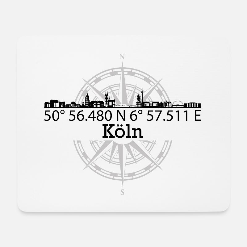 Skyline Köln - Mousepad (Querformat) - Weiß