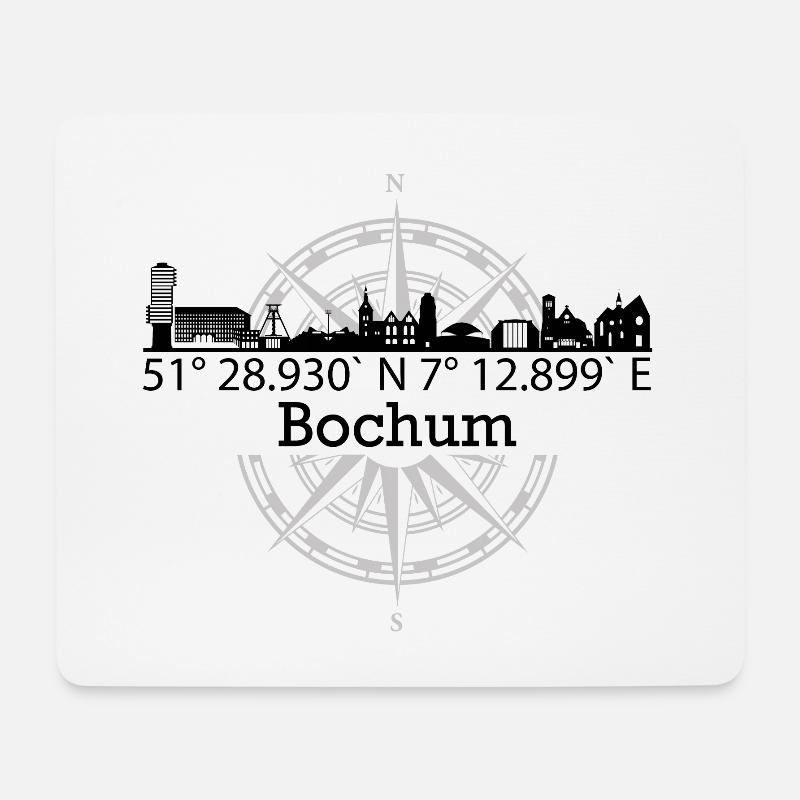 Skyline Bochum - Mousepad (Querformat) - Weiß