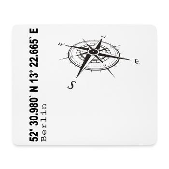 Koordinaten Berlin - Mousepad (Querformat) - Weiß - Vorne