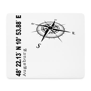 Koordinaten Augsburg - Mousepad (Querformat) - Weiß - Vorne