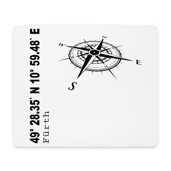 Koordinaten Fürth - Mousepad (Querformat) - Weiß - Vorne