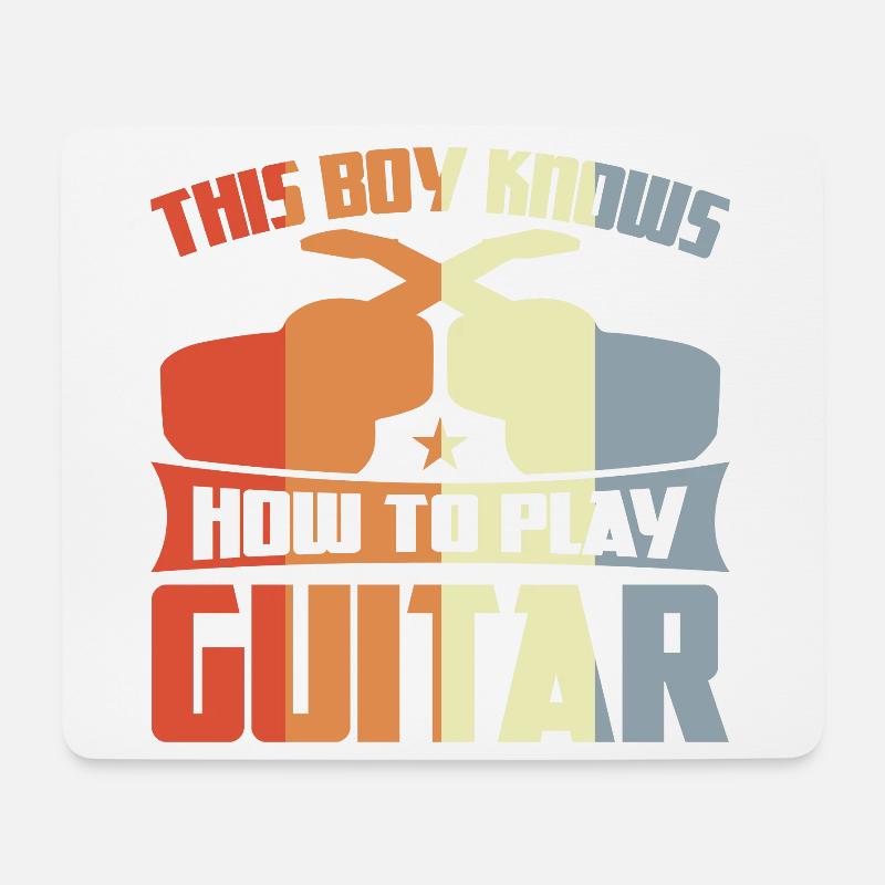 Dieser Junge weiß wie man Gitarre spielt - Mousepad (Querformat) - Weiß