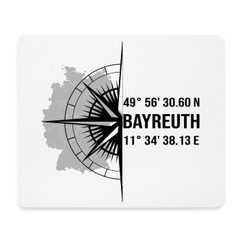 Koordinaten Bayreuth - Mousepad (Querformat) - Weiß - Vorne