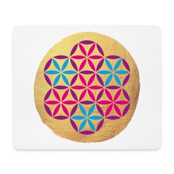 Yoga farbenfroh Gold Kreis Meditation om Namaste - Mousepad (Querformat) - Weiß - Vorne