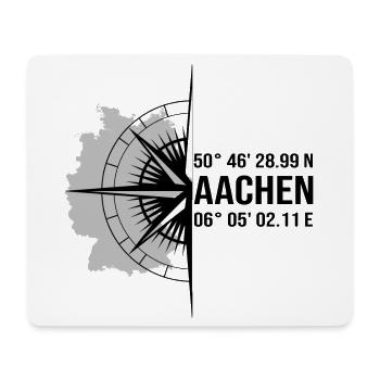 Koordinaten Aachen - Mousepad (Querformat) - Weiß - Vorne