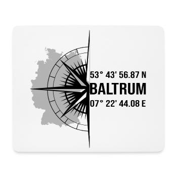 Koordinaten Baltrum - Mousepad (Querformat) - Weiß - Vorne