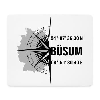 Koordinaten Büsum - Mousepad (Querformat) - Weiß - Vorne