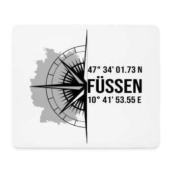 Koordinaten Füssen - Mousepad (Querformat) - Weiß - Vorne