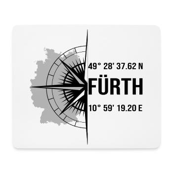 Koordinaten Fürth - Mousepad (Querformat) - Weiß - Vorne